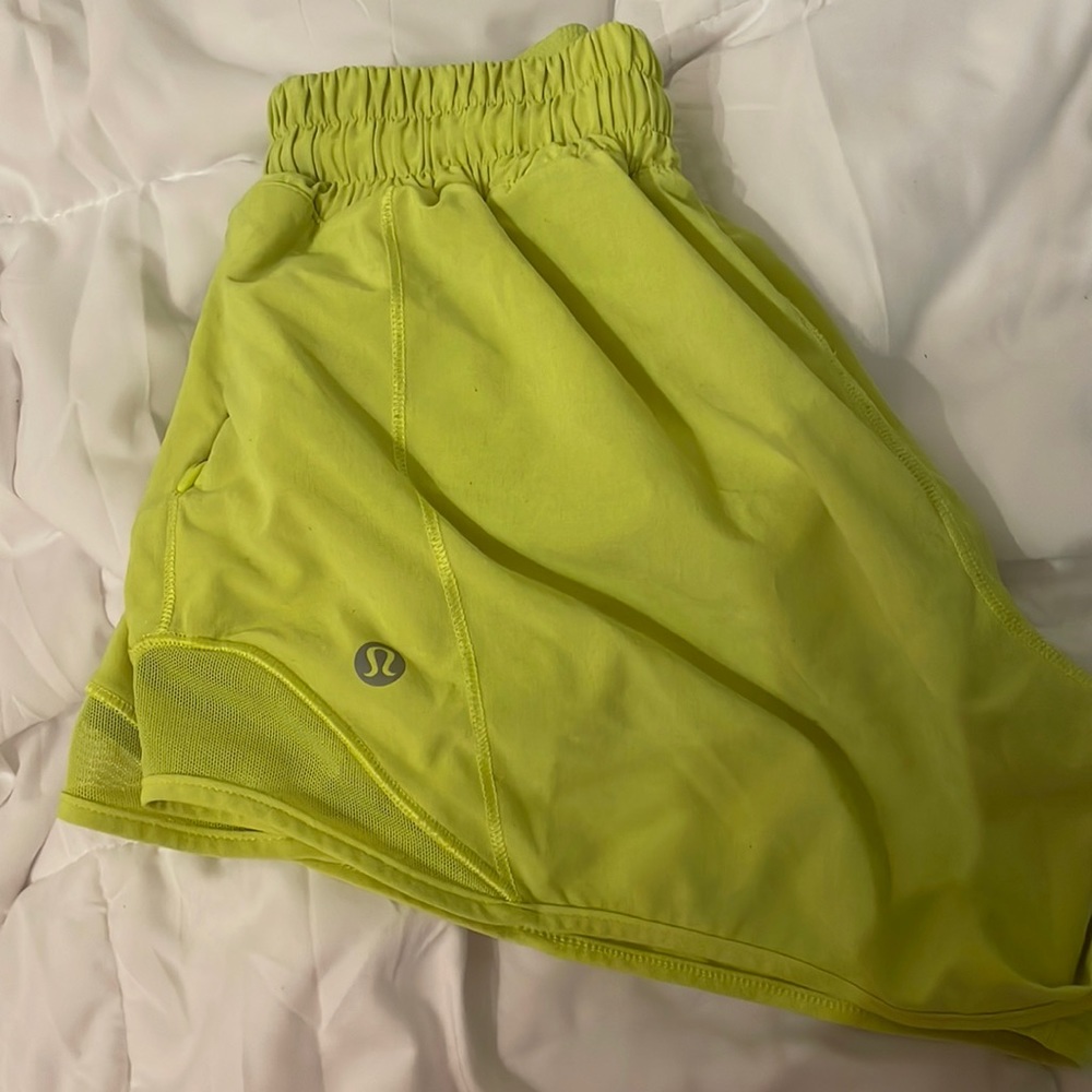 yellow highlight lululemon shorts